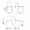 Silla Kuadra XL 2403/2409 de Pedrali. Sillas de diseño moderno. Sillas plásticas.