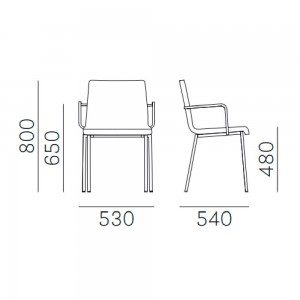 Sillón Kuadra XL 2482/2492 de Pedrali.  Sillas de diseño. Sillas tapizadas.