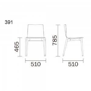 Silla Malmo 391 de Pedrali. Sillas de diseño. Sillas tapizadas contract.