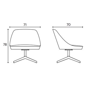 Butaca Kaiak Lounge 4R Tapizada Enea. Diseño moderono para salón o oficina.