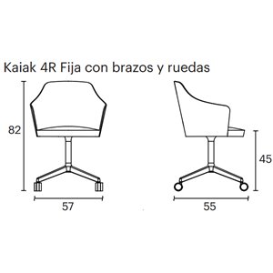 Sillón Kaiak 4R tapizado Ruedas Enea