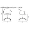 Sillón Kaiak 4R tapizado Ruedas Enea