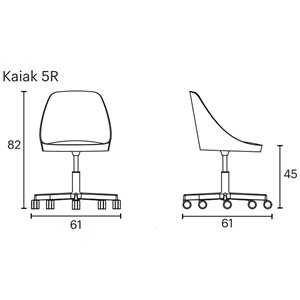 Silla tapizada Kaiak 5R Enea. Diseño original ideal para ambientes de oficinas.