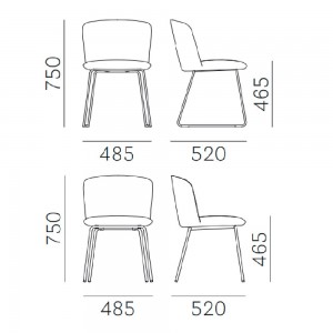 Silla Nym 2852/2882 de Pedrali. Sillas de diseño. Sillas tapizadas contract.