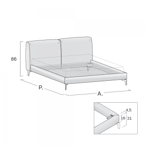 Cama Margot tapizada Novamobili