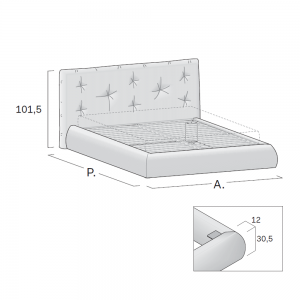 Cama Modo tapizada Novamobili