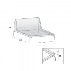 Cama Velvet tapizada Novamobili