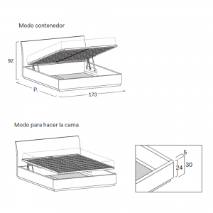 Cama Bend contenedor Novamobili