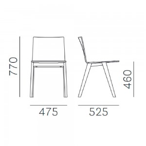 Silla Osaka 2810 de Pedrali. Sillas de diseño. Sillas de madera modernas.