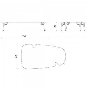 Mesa Baja Aikana de Fast elegante y moderna para espacios exteriores. Mesas bajas de terraza.