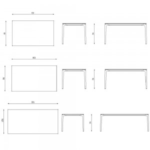 Mesa rectangular Allsize Aluminio Moteado moderna de Fast. Mesas para exteriores.