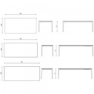 Mesa rectangular Allsize Aluminio Moteado moderna de Fast. Mesas para exteriores.