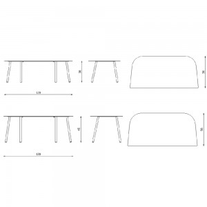 Mesa baja Aluminio 4 patas Mosaiko de Fast moderna perfecta para ambientes exteriores.