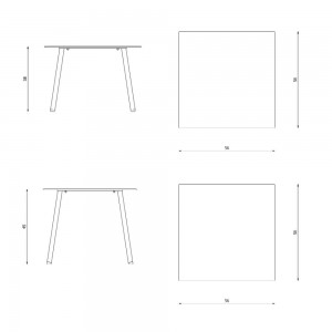 Mesa baja Aluminio Moteado Mosaiko de Fast. Mesas ideales para espacios exteriores.