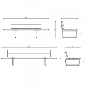 Sofá lounge Orizon de diseño elegante y exclusivo para espacios exteriores de Fast.