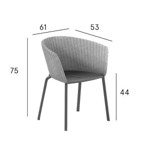 Sillón Ria tapizado de Fast. SIllones elegantes y exclusivos ideal para espacios exteriores.