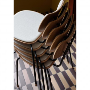 Silla Vega VLA26P Carl Hansen and Son - Roble barniz Acero negro Tapiz Mood 01104