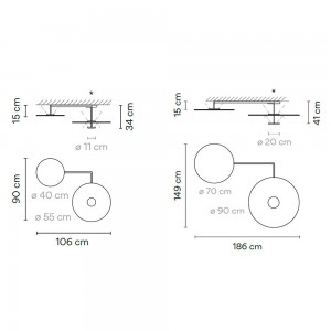 Lámpara techo Flat Doble Vibia