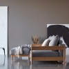 Puff Malloy Wood de Innovation Living. Diseño moderno y elegante ideal para salones.