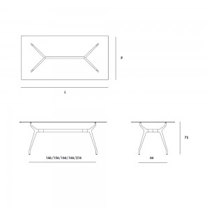 Mesa Arkos rectangular cristal Sovet Italia