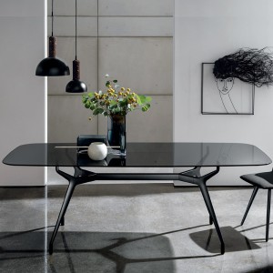 Mesa Arkos shaped rectangular cristal Sovet Italia