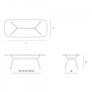 Mesa Arkos shaped rectangular cristal Sovet Italia