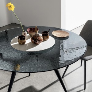 Mesa Arkos redonda cristal Sovet Italia