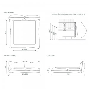 Cama Alba de Mogg. Camas cómodas de diseño italiano para dormitorio de Mogg.