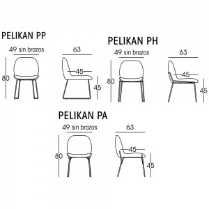 Silla Pelikan acero Doos