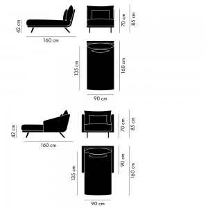 Cuerpo de chaiselongue completo Costura Stua