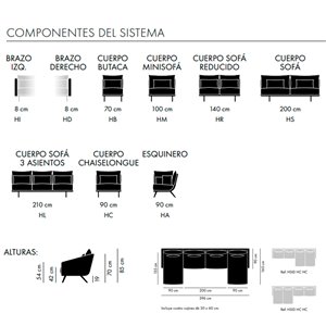 Sofá modular Costura Stua