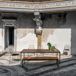 Mesa Slim rectangular cerámica Outdoor Sovet Italia