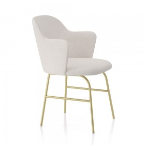 Sillón con brazos y  base metálica de diseño Aleta para espacios públicos de Viccarbe.
