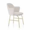 Sillón con brazos y  base metálica de diseño Aleta para espacios públicos de Viccarbe.