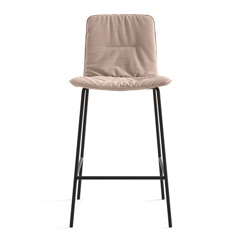 Taburete Klip tapizado cuatro patas metal Viccarbe