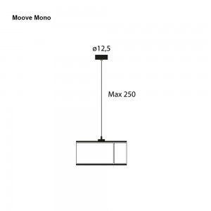Lámpara moderna indivudial de suspensión de techo con pantalla Moove Mono de Lumina