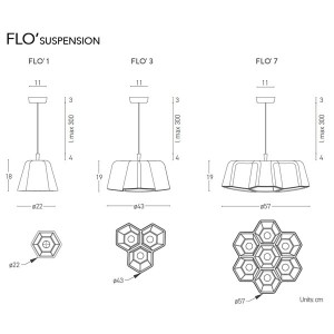 Lámpara suspensión FLO' Lumen Center