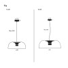 Lámpara de suspensión con pantalla de aluminio para interior TIA de Lumina.