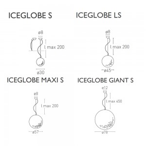 Lámpara suspensión Iceglobe Lumen Center