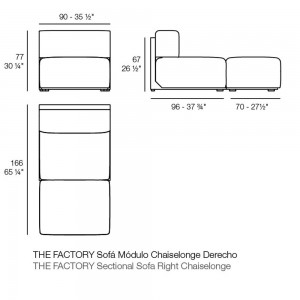 Sofá The Factory Chaiselongue de Vondom