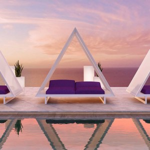 Cama con techo Daybed Frame Vineyard. Vondom