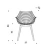 Silla Meridiana 4 Patas Madera Driade