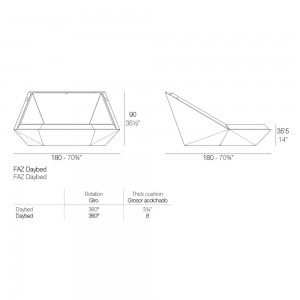 Cama Daybed Faz con Luz Led Incluida y Tela Náutica Resistente al Sol