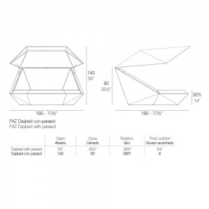 Cama Daybed Faz Parasol Vondom