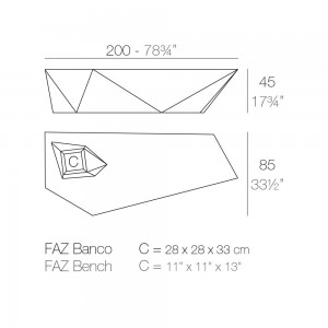 Banco Faz Lacado Mate o Hielo con Luz Led controlada con Mando o Dmx