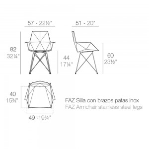 Sillón Faz Inox para Interior y Exterior Acabado en Mate | Vondom