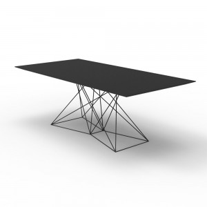 Mesa Rectangular Inox Faz con Luz Led y Cristal Templado de Seguridad