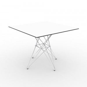 Mesa cuadrada Inox Faz Hecha con Resinas de Alta Calidad y Luz Led