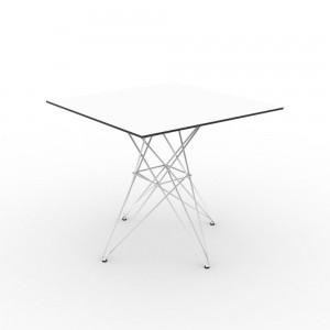 Mesa cuadrada Inox Faz Hecha con Resinas de Alta Calidad y Luz Led