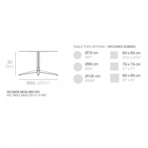 Mesa auxiliar Faz pie Ø80 de Vondom. Muebles y complementos de exterior.